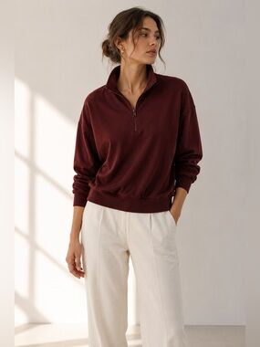 Lou & Grey Signature Soft Plush Quarter-Zip Pullover – S